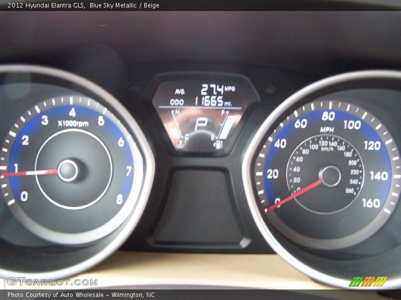Blue Sky Metallic / Beige 2012 Hyundai Elantra GLS