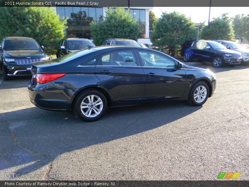 Pacific Blue Pearl / Gray 2011 Hyundai Sonata GLS