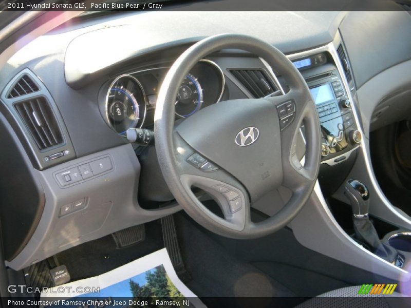 Pacific Blue Pearl / Gray 2011 Hyundai Sonata GLS