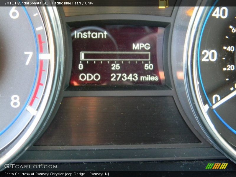 Pacific Blue Pearl / Gray 2011 Hyundai Sonata GLS