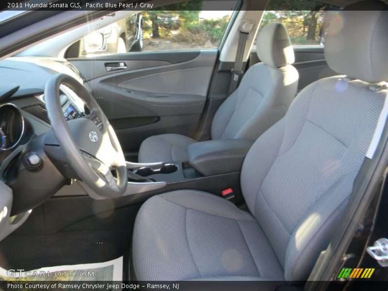 Pacific Blue Pearl / Gray 2011 Hyundai Sonata GLS