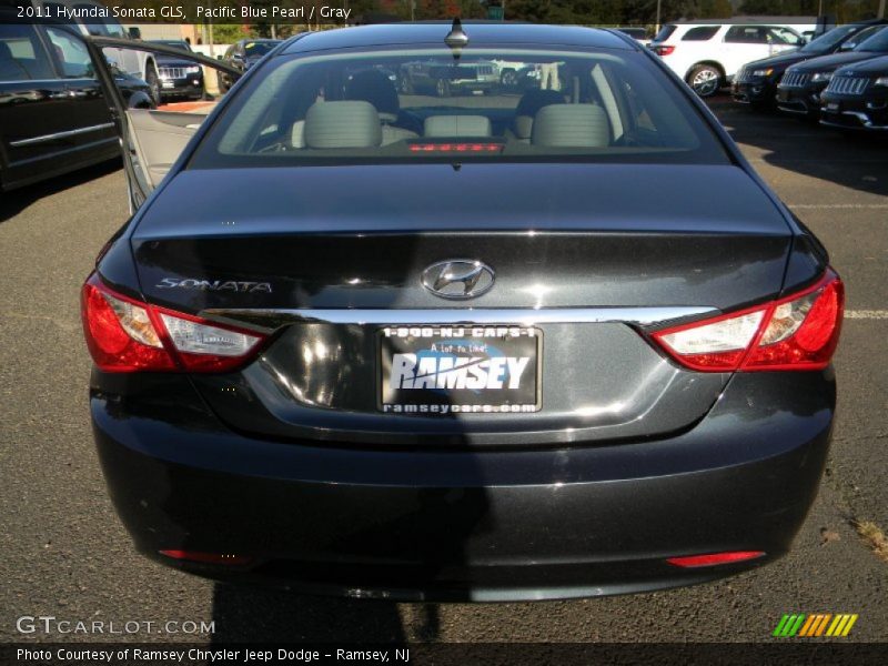 Pacific Blue Pearl / Gray 2011 Hyundai Sonata GLS