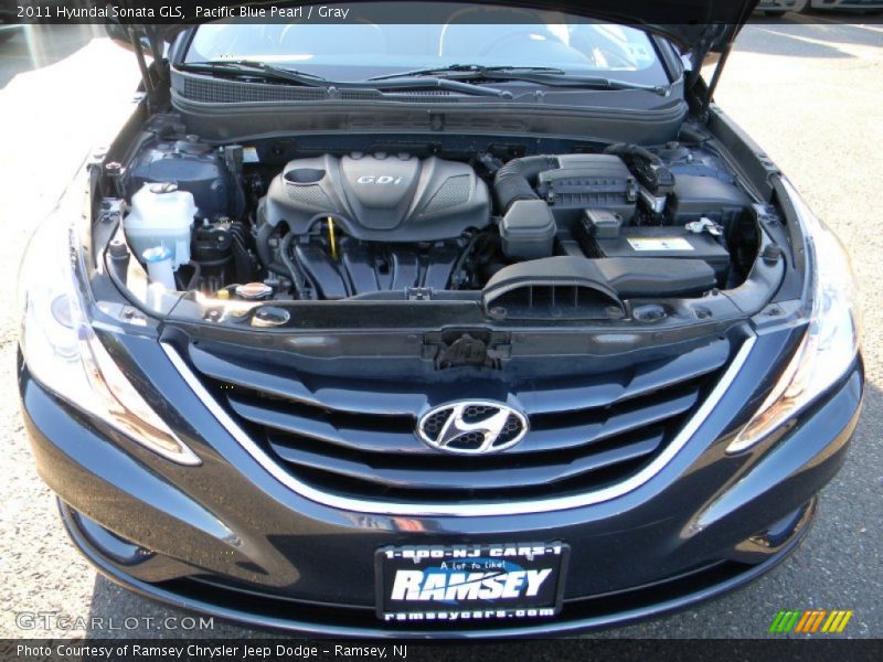 Pacific Blue Pearl / Gray 2011 Hyundai Sonata GLS