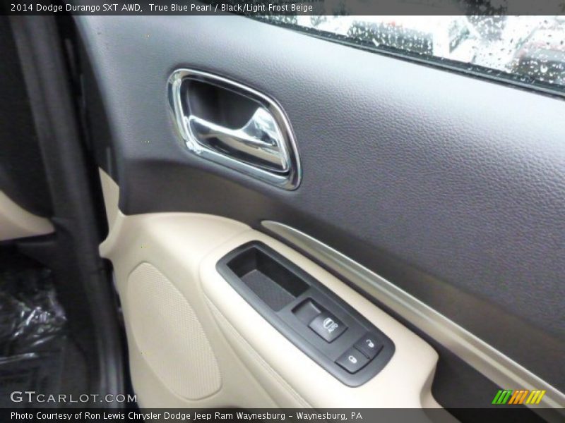 True Blue Pearl / Black/Light Frost Beige 2014 Dodge Durango SXT AWD