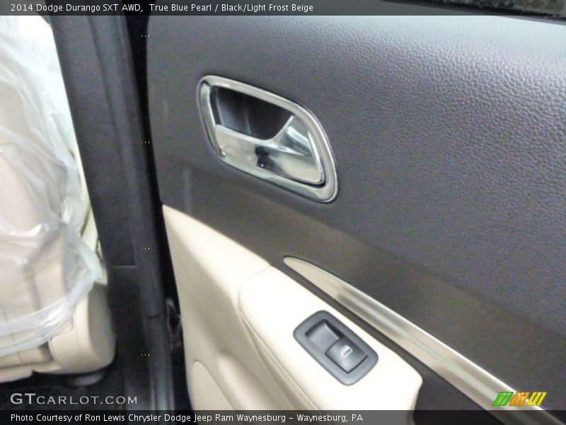 True Blue Pearl / Black/Light Frost Beige 2014 Dodge Durango SXT AWD