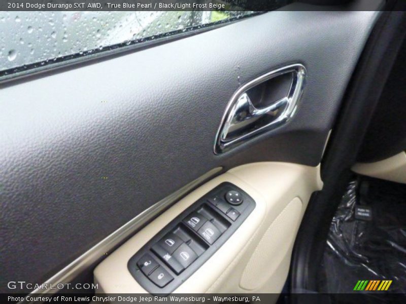 True Blue Pearl / Black/Light Frost Beige 2014 Dodge Durango SXT AWD