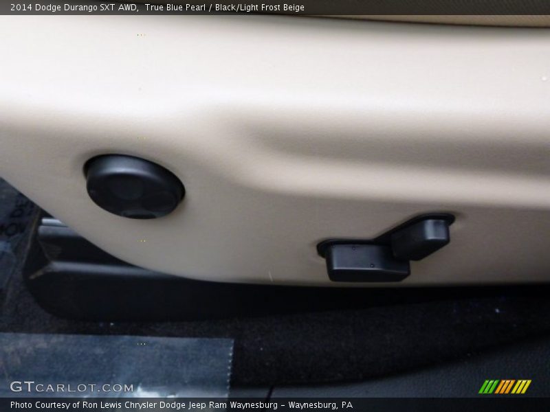 True Blue Pearl / Black/Light Frost Beige 2014 Dodge Durango SXT AWD
