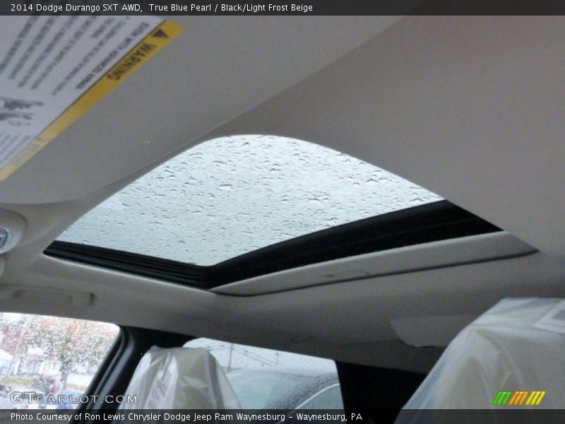 True Blue Pearl / Black/Light Frost Beige 2014 Dodge Durango SXT AWD