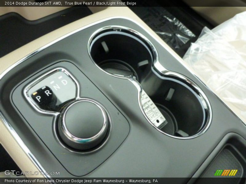 True Blue Pearl / Black/Light Frost Beige 2014 Dodge Durango SXT AWD