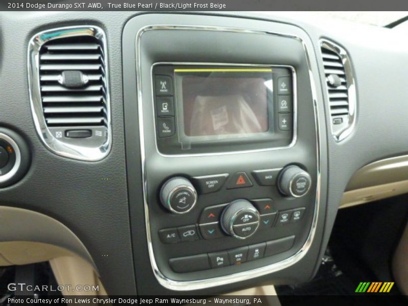 True Blue Pearl / Black/Light Frost Beige 2014 Dodge Durango SXT AWD