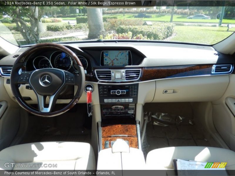 Polar White / Silk Beige/Espresso Brown 2014 Mercedes-Benz E 350 Sedan