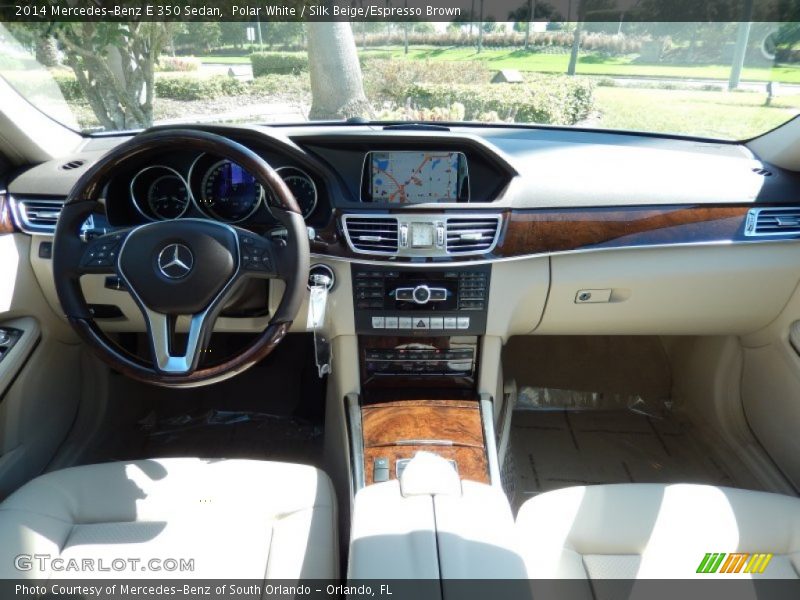 Polar White / Silk Beige/Espresso Brown 2014 Mercedes-Benz E 350 Sedan