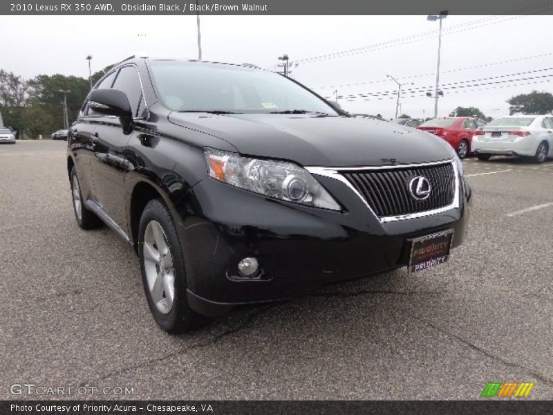 Obsidian Black / Black/Brown Walnut 2010 Lexus RX 350 AWD