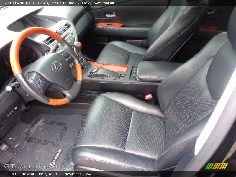 Obsidian Black / Black/Brown Walnut 2010 Lexus RX 350 AWD