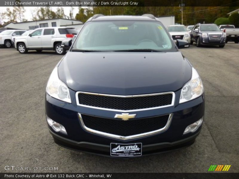 Dark Blue Metallic / Dark Gray/Light Gray 2011 Chevrolet Traverse LT AWD