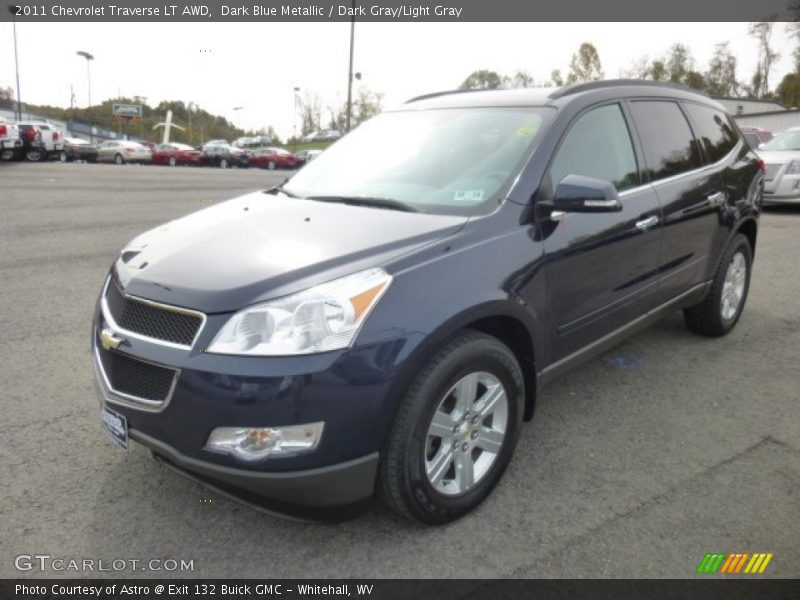 Dark Blue Metallic / Dark Gray/Light Gray 2011 Chevrolet Traverse LT AWD