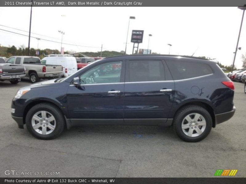 Dark Blue Metallic / Dark Gray/Light Gray 2011 Chevrolet Traverse LT AWD