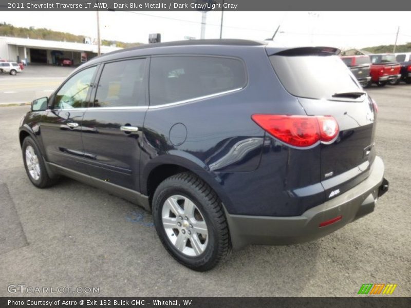 Dark Blue Metallic / Dark Gray/Light Gray 2011 Chevrolet Traverse LT AWD