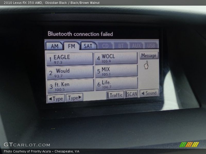 Obsidian Black / Black/Brown Walnut 2010 Lexus RX 350 AWD