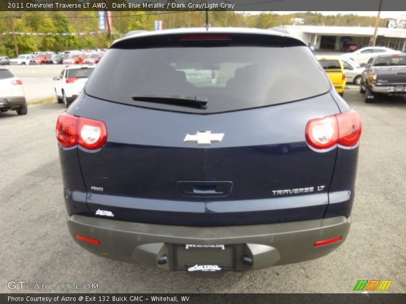 Dark Blue Metallic / Dark Gray/Light Gray 2011 Chevrolet Traverse LT AWD