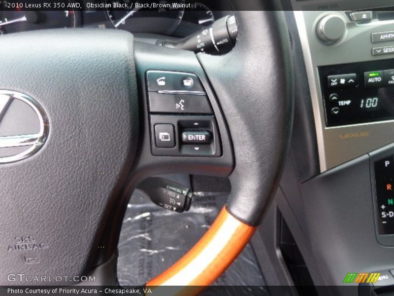 Obsidian Black / Black/Brown Walnut 2010 Lexus RX 350 AWD