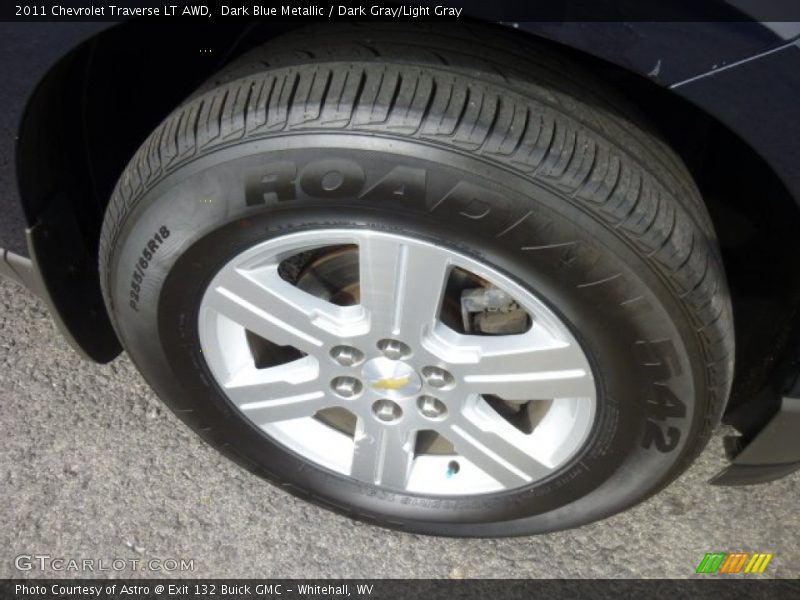 Dark Blue Metallic / Dark Gray/Light Gray 2011 Chevrolet Traverse LT AWD