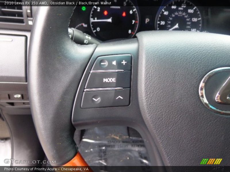 Obsidian Black / Black/Brown Walnut 2010 Lexus RX 350 AWD