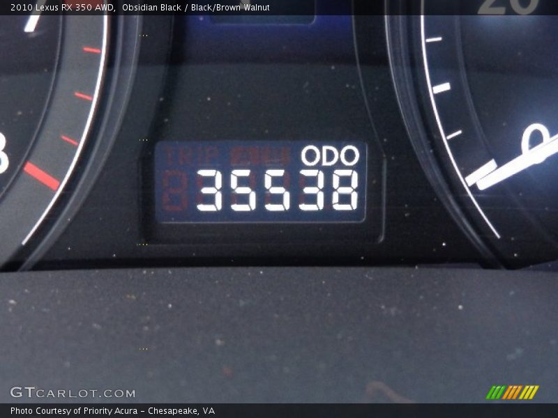Obsidian Black / Black/Brown Walnut 2010 Lexus RX 350 AWD