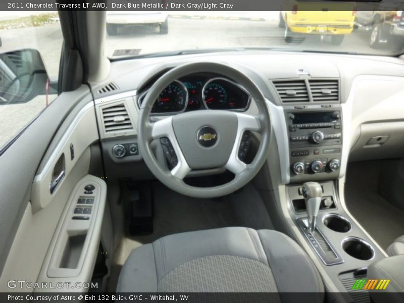 Dark Blue Metallic / Dark Gray/Light Gray 2011 Chevrolet Traverse LT AWD