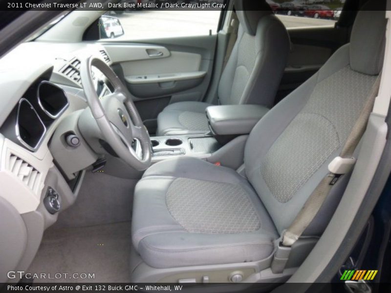 Dark Blue Metallic / Dark Gray/Light Gray 2011 Chevrolet Traverse LT AWD