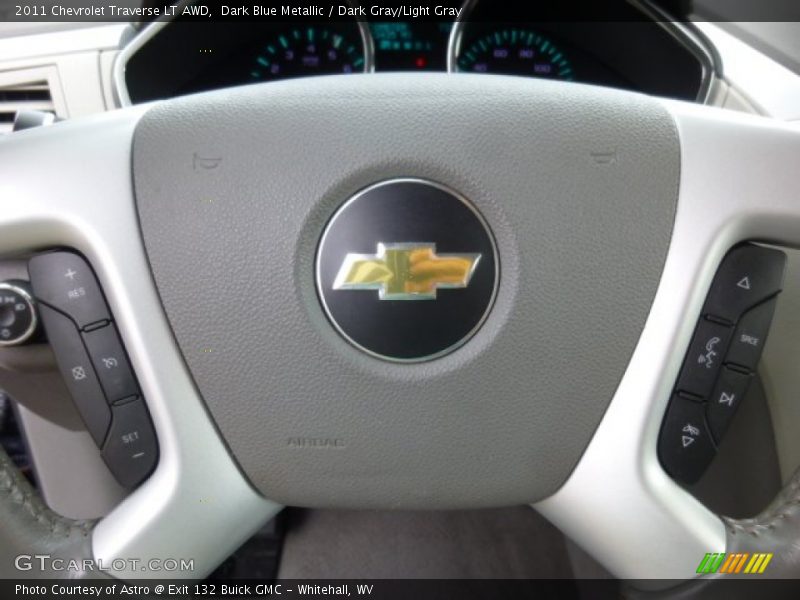Dark Blue Metallic / Dark Gray/Light Gray 2011 Chevrolet Traverse LT AWD