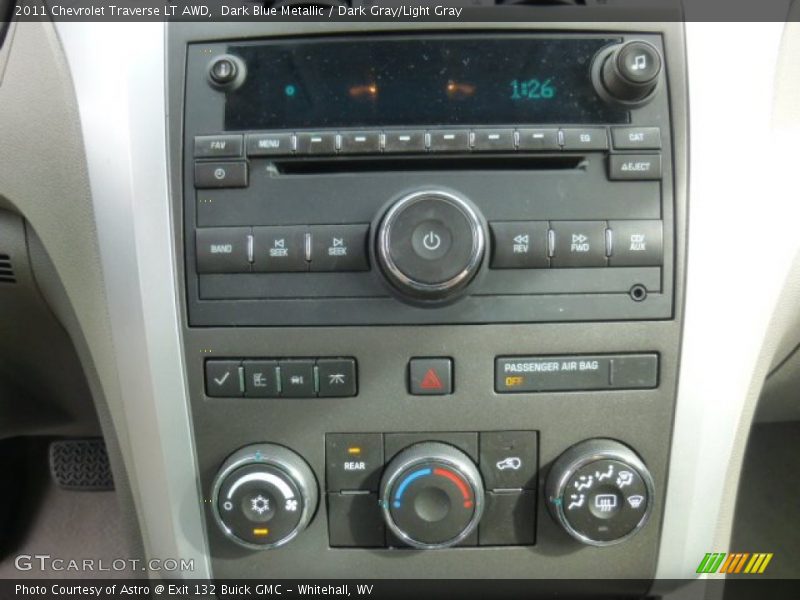 Dark Blue Metallic / Dark Gray/Light Gray 2011 Chevrolet Traverse LT AWD