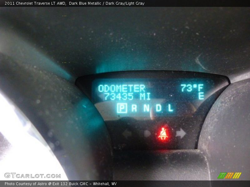 Dark Blue Metallic / Dark Gray/Light Gray 2011 Chevrolet Traverse LT AWD