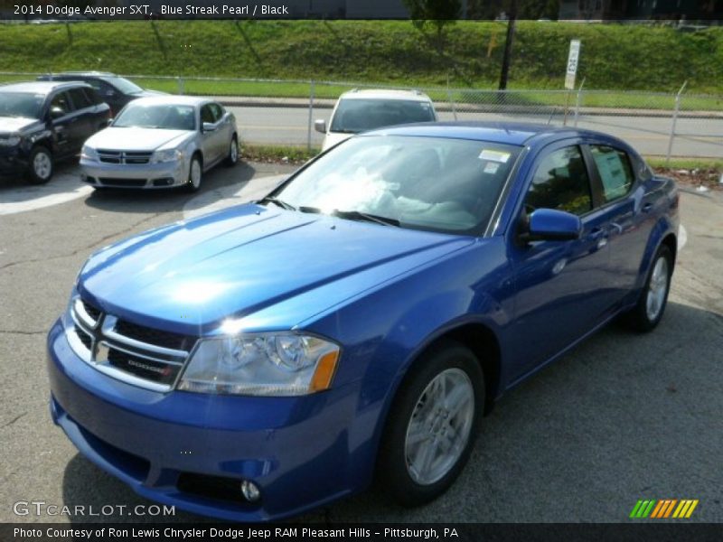 Blue Streak Pearl / Black 2014 Dodge Avenger SXT
