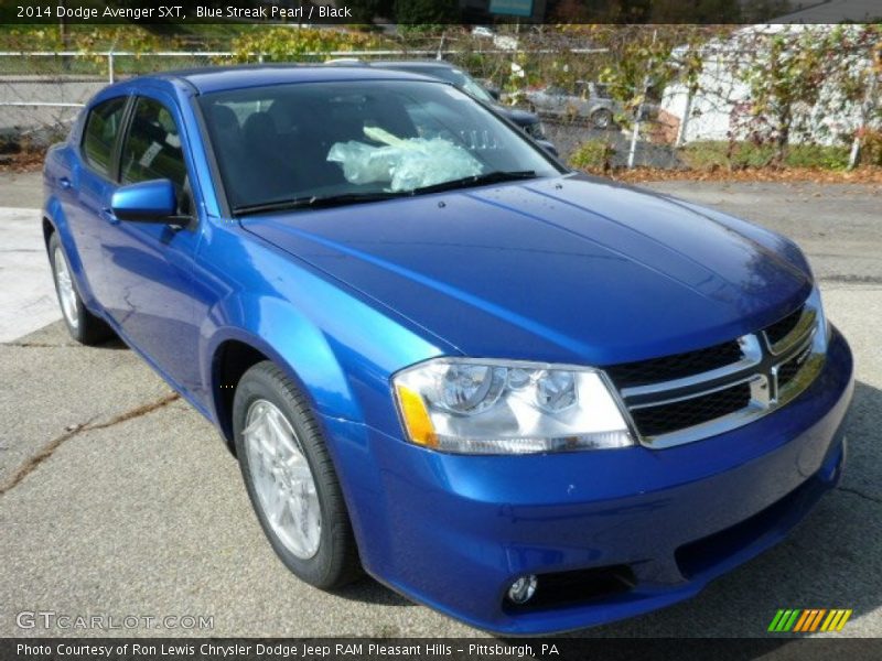 Blue Streak Pearl / Black 2014 Dodge Avenger SXT