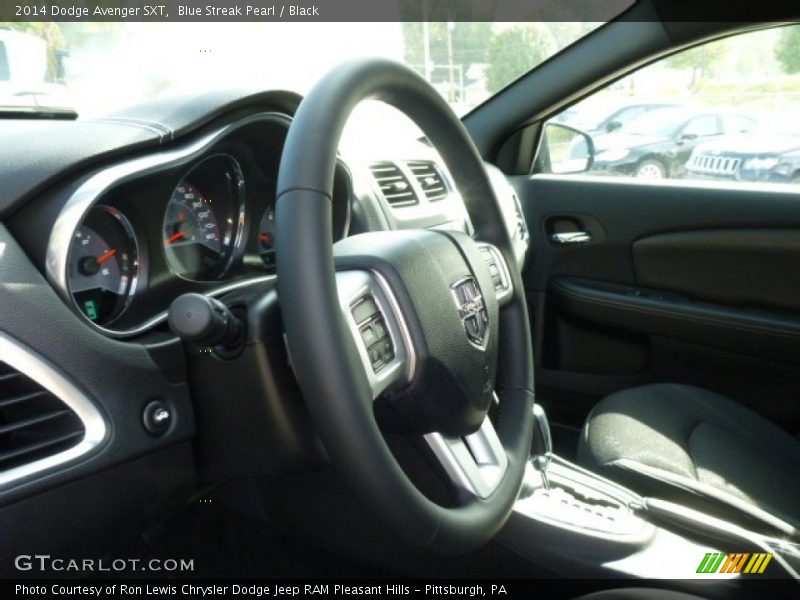 Blue Streak Pearl / Black 2014 Dodge Avenger SXT