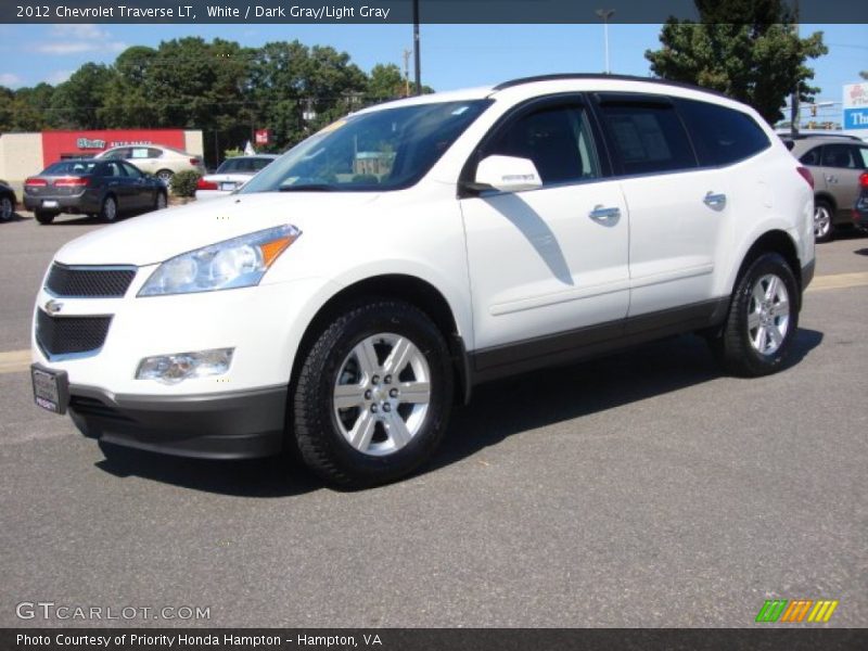 White / Dark Gray/Light Gray 2012 Chevrolet Traverse LT