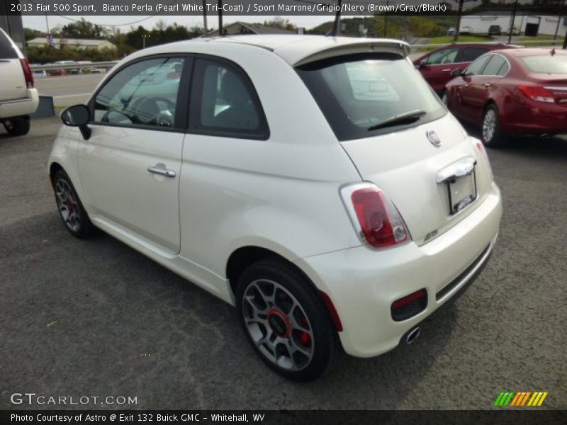 Bianco Perla (Pearl White Tri-Coat) / Sport Marrone/Grigio/Nero (Brown/Gray/Black) 2013 Fiat 500 Sport