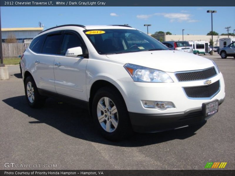 White / Dark Gray/Light Gray 2012 Chevrolet Traverse LT