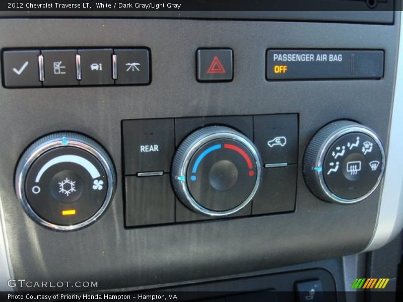 White / Dark Gray/Light Gray 2012 Chevrolet Traverse LT
