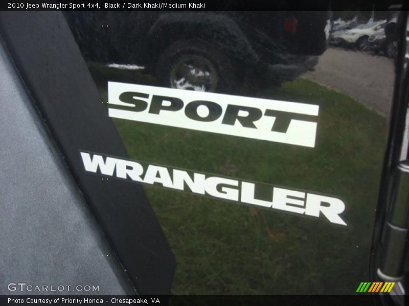 Black / Dark Khaki/Medium Khaki 2010 Jeep Wrangler Sport 4x4