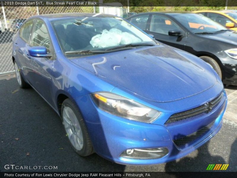 Blue Streak Pearl Coat / Black 2013 Dodge Dart SXT