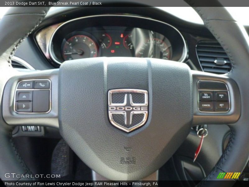 Blue Streak Pearl Coat / Black 2013 Dodge Dart SXT