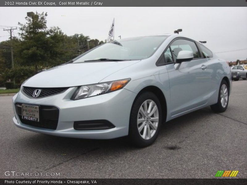 Cool Mist Metallic / Gray 2012 Honda Civic EX Coupe