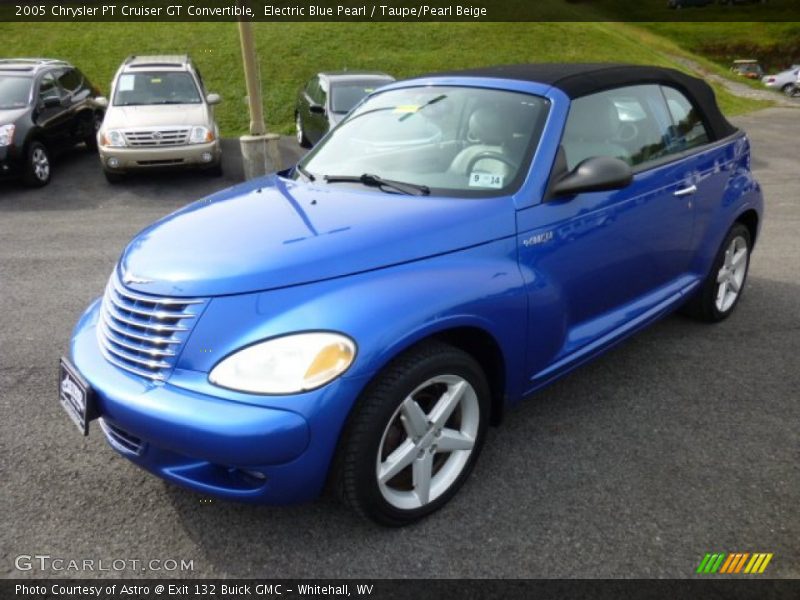 Electric Blue Pearl / Taupe/Pearl Beige 2005 Chrysler PT Cruiser GT Convertible
