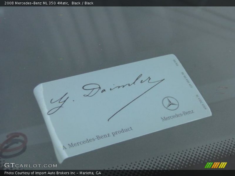 Black / Black 2008 Mercedes-Benz ML 350 4Matic