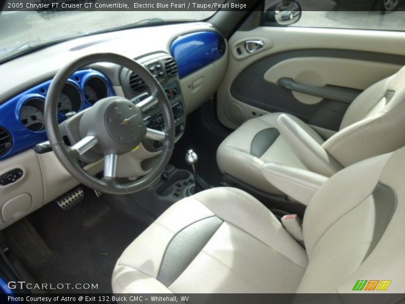 Electric Blue Pearl / Taupe/Pearl Beige 2005 Chrysler PT Cruiser GT Convertible