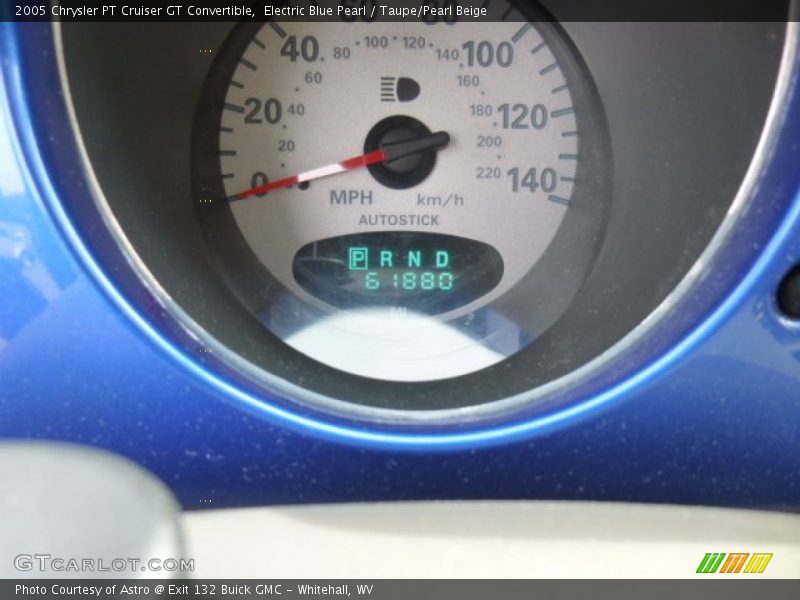 Electric Blue Pearl / Taupe/Pearl Beige 2005 Chrysler PT Cruiser GT Convertible