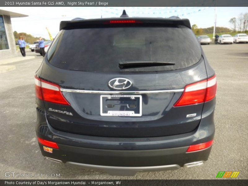 Night Sky Pearl / Beige 2013 Hyundai Santa Fe GLS AWD