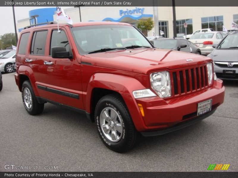 Inferno Red Crystal Pearl / Dark Slate Gray 2009 Jeep Liberty Sport 4x4